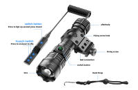 Linterna Táctica Ultra Potente Con Luz LED Recargable Por USB Zoom Ajustable Luz Nocturna De Escuadra Super Brillante Resistente Al Agua Para Caza Y Emergencias - details 5