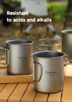 Tiartisan Taza De Camping De Titanio Puro Con Manija Plegable Ultraligera Portátil Para Senderismo Y Acampar Vaso De Agua Deportiva - details 4