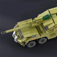 Bloques De Construcción DIY Para Niños Modelo De Artillería Self-Propelled M2 SAWT WW2 Soldado Militar Del Ejército Del Mundo War 2 - details 1