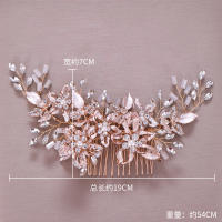Diadema De Perla Y Cristal Flor Y Hoja Para Novia Accesorios De Cabello De Boda Tiara Combinado Con Peine Para Mujer Joyería De Moda - details 6