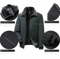 Chaqueta De Poliéster Impermeable Para Hombres Con Capucha Casual De Invierno Cuello Erguido Manga Larga Abrigo Acolchado Windbreaker Outerwear - details 4