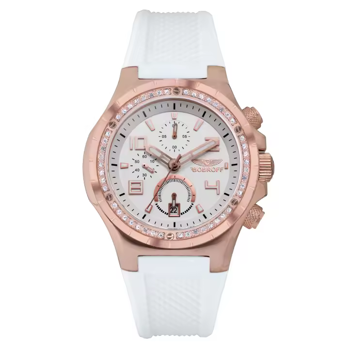 Bobroff Reloj Unisex Analogico Cuarzo con Correa de Caucho BF1002L25 - 1