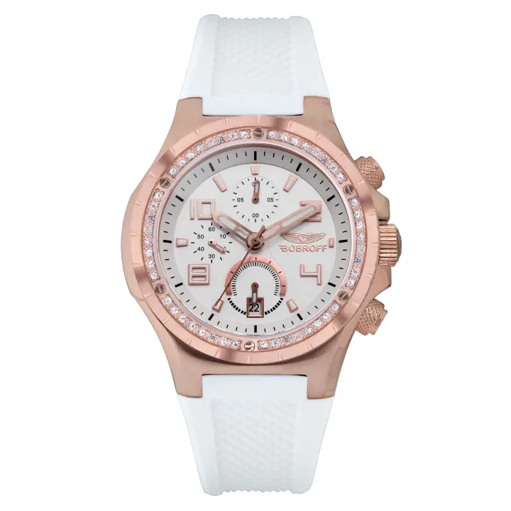 Bobroff Reloj Unisex Analogico Cuarzo con Correa de Caucho BF1002L25 - 1