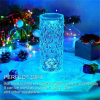 Lámpara De Mesa De Rosas De Cristal LED Con Control Remoto Y USB Luz Nocturna Romántica De Diamantes Decoración En 16 Colores - details 8