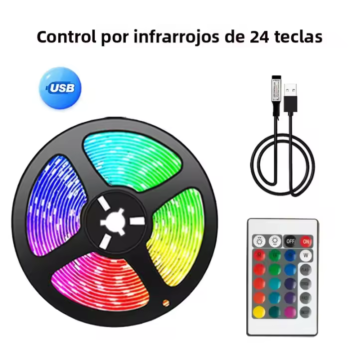 Tira De Luces LED RGB5050 Flexibles Control Infrarrojo Bluetooth Musica Sincronización Para Luz De Fondo De TV Decoración De Navidad Regalo 5V - 1