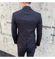 Traje De Tres Piezas Para Hombre Ajustado Con Chaleco Y Pantalones De Alta Calidad Tela De Arte Doble Hebilla Para Boda - details 14