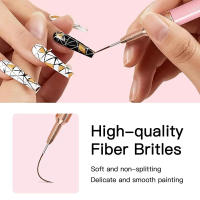 LULAA Set De Pinceles Para Arte De Uñas Con Línea Fina Para Dibujar Punk Y Detalles Longitud De Línea Larga Para Manicura Y Uñas Gel - details 6