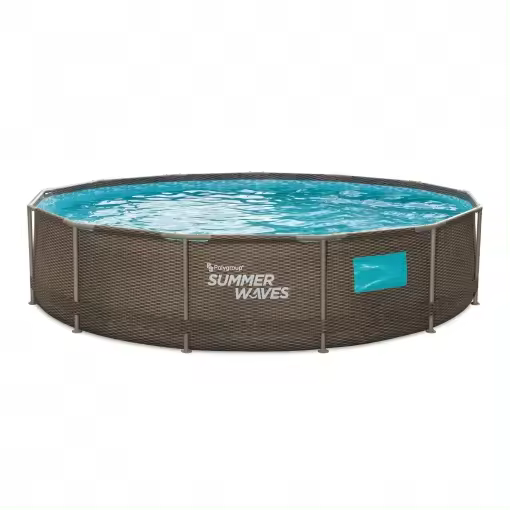 Ratio Piscina de Acero Resistente con Liner de Triple Capa y Diseño de Ratán - 1