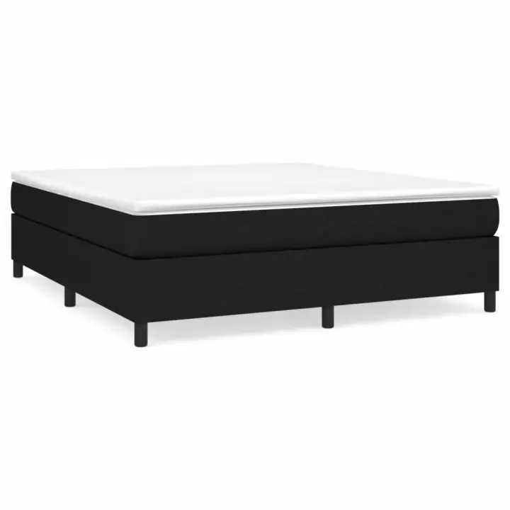 vidaXL Estructura de cama con somier tela negro 160x200 cm - 1