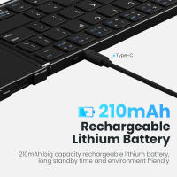 Teclado Bluetooth Plegable Recargable Jomaa Con Touchpad Para Tablet iPad Soporte De Lenguajes Hebreo Coreano Ruso Compatible Con Laptop Y Tablet - details 5