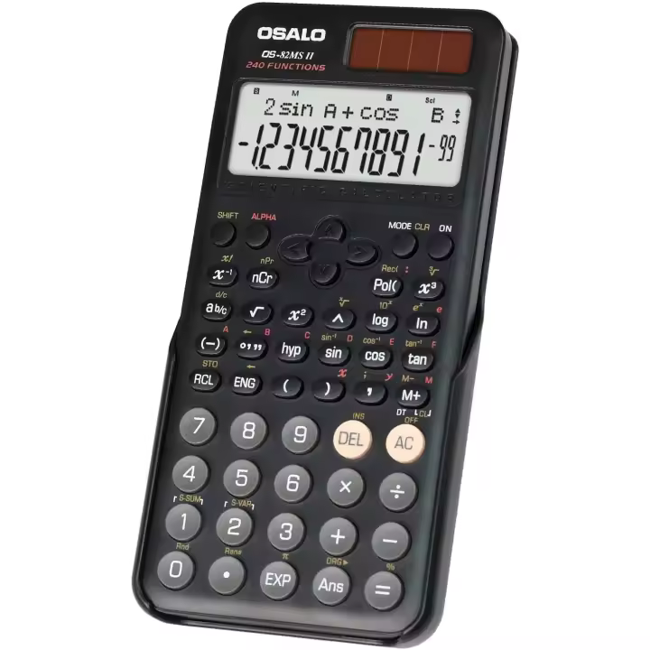 Calculadora científica de 240 Funciones, Pantalla de 2 líneas con Cubierta Deslizante para Estudiantes de Secundaria (OS 82MS 2ª edición) - 1