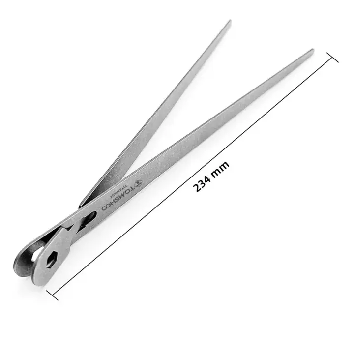 Pinzas De Barbacoa Versátiles Para Cocinar Camping Ti Metal Pan Removible Portátil Saludable Y Ambientalmente Friendly Palillos - 1