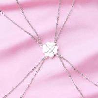 collares con imán para mejor amiga, colgante de corazón, gargantilla con trébol de cuatro hojas - details 2