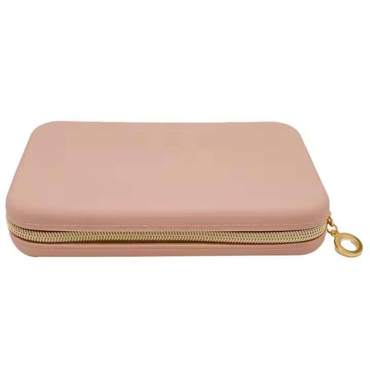 Bolsa de maquillaje, Bolsa de silicona, portátil, Bolsa de Cosméticos, Organizador de maquillaje para Viajes, Cosméticos, Bolsa de viaje para maquillaje (caqui), Cafí, a juego - 1