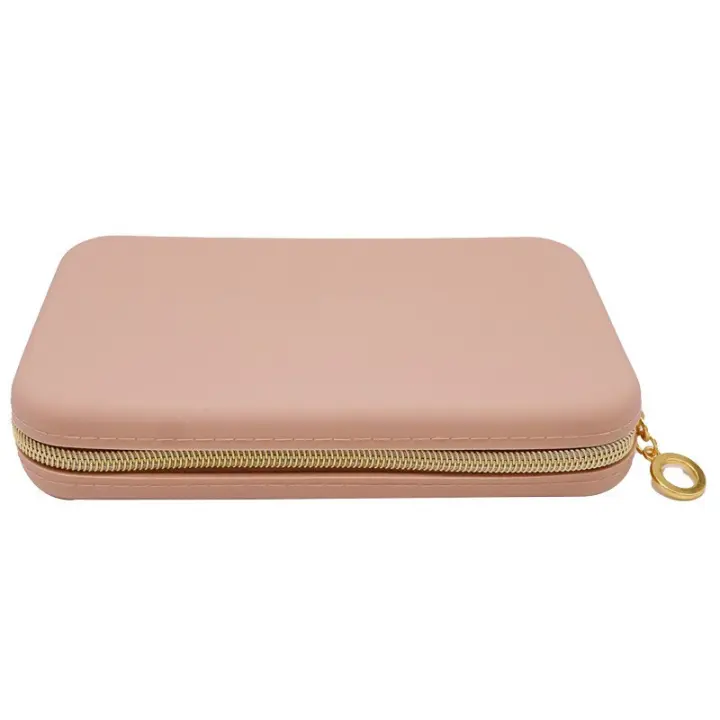 Bolsa de maquillaje, Bolsa de silicona, portátil, Bolsa de Cosméticos, Organizador de maquillaje para Viajes, Cosméticos, Bolsa de viaje para maquillaje (caqui), Cafí, a juego - 1