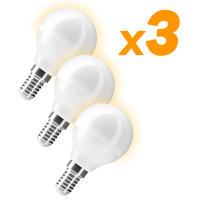 Pack de 3 bombillas led 6W blanco cálido 3000K G45 rosca fina E14 | Lámpara no regulable luz cálida | Suministros Castro - details 0