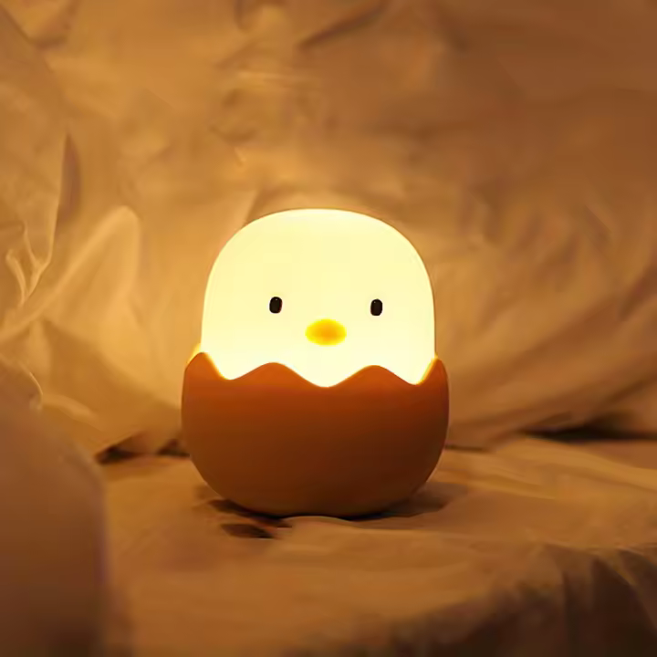 Lámpara Nocturna De Huevo De Silicona Creativa Con Forma De Pollo Luz De Noche LED Para Decoración Del Hogar Y Regalo Para Niños - 1