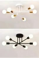Modern LED Chandelier Ajustable De E27 Para Sala De Estar Dormitorio Café Comedor Iluminación Calor Y Frío Luz De Techo Metálica Para Espacios De 5-10 M2 - details 12