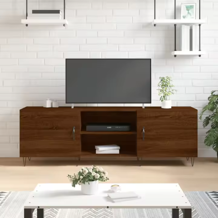 vidaXL Mueble de TV madera de ingeniería roble marrón 150x30x50 cm - 1
