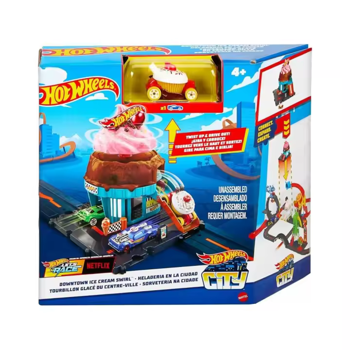 Hot Wheels City Let&apos;s Race Heladería Mattel HTN77 Circuito para coches - 1