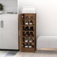 vidaXL Mueble Zapatero Contrachapada 32x35x92 cm Armario Pasillo Banco Color Blanco,  Blanco brillante,  Gris hormigón - details 7