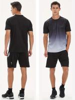 Conjunto De Entrenamiento De Baloncesto Para Hombres Verano Camiseta De Manga Corta Gradiente Y Shorts Secado Rápido 2 Piezas - details 7