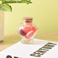 Botellas De Vidrio Mini Heart-Shaped Con Tapa De Madera Para DIY Artesanía Decoración De Fiesta Suministros De Jars - details 3
