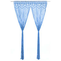 vidaXL Cortina de Macramé Algodón 140x240 cm Persiana Ventana Translúcida Color Azul,  Antracita,  Taupé y mas - details 1