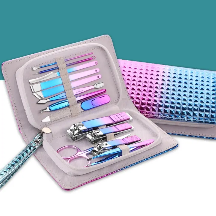 Kit De Manicura Y Pedicura Profesional 9 En 1 Con Estuche Portátil De Cuero Regalo Ideal Herramientas De Acero Inoxidable - 1