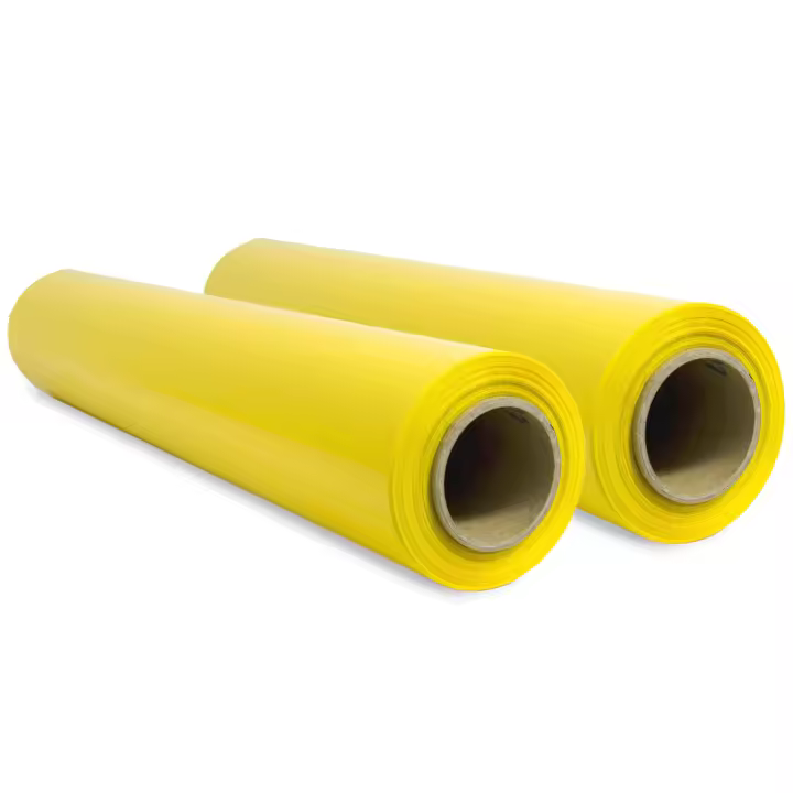 Film para Embalar, Film Amarillo, Papel Film, Rollo de Plastico Protector Muebles, Cajas Mudanza, Plastico Cubretodo 50cm x 300m estirables - SIDI (2 unds, Amarillo) - 1