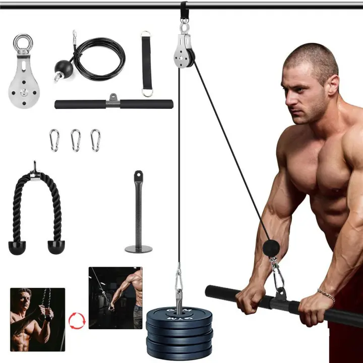 ALLINLIFE Kit De Gimnasio, Polea, Sistema De Cuerda Con Accesorios, Bíceps De Entrenamiento, Tríceps, Envío Desde España - 1