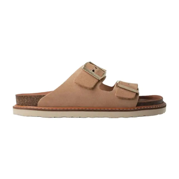 Sandalias Beige Genuins Hawaii Velour Almond de Piel con Planta Anatómica - 1