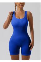 Traje De Yoga De Mujer En Nylon Sin Costuras Ni Encajes Estilo Europeo Y Americano Con Shorts Y Justa Para Fitness Y Gimnasio - details 6