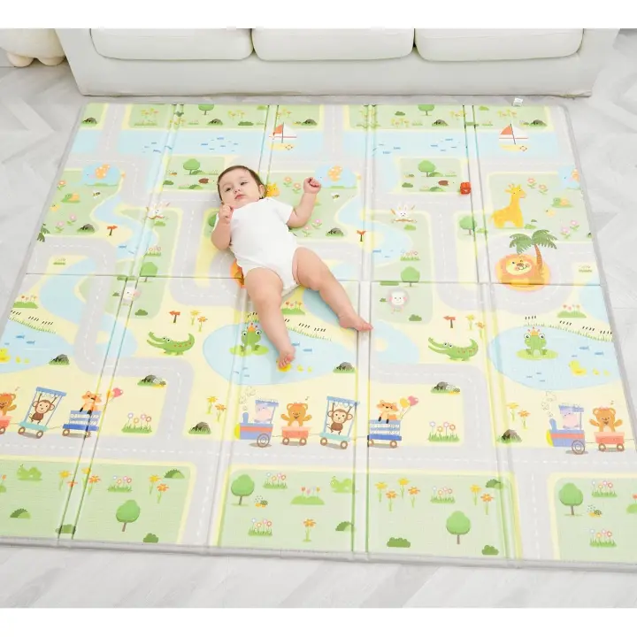 Estera de arrastre de los niños, impermeable, reversible y plegable, 180x200x1,5 cm, certificado CE, ideal para habitación de niños o niñas, bebé de regalo de gran formato - 1
