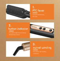 Enderezadora del pelo, peine de La ión negativo, ningún daño del pelo, pelo liso, pelo rizado, rizador eléctrico de doble propósito, enderezadora del pelo - details 1