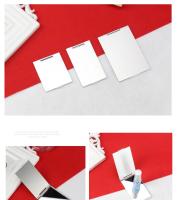 Espejo De Maquillaje Portátil Y Plegable De Aluminio Pequeño Y Compacto Para Vestíbulo Espejo De Dos Caras De Acero Inoxidable Y Vidrio Tamaño 7x6.5cm - details 1