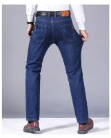 Pantalones De Mezclilla Negra Azul Para Hombre 2025 Primavera Moda Clásica Slim Straight Business Ropa Masculina Denim Pantalones De Mediana Elasticidad Tatting mid Waist Full Length Para Todas Las Estaciones - details 11