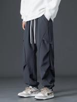 Pantalones De Fleece Para Hombre Invierno Calor Grueso Jogger Casuales Trousers Plush Tejido Tatting Estilo Safari Cierre Cordón - details 3