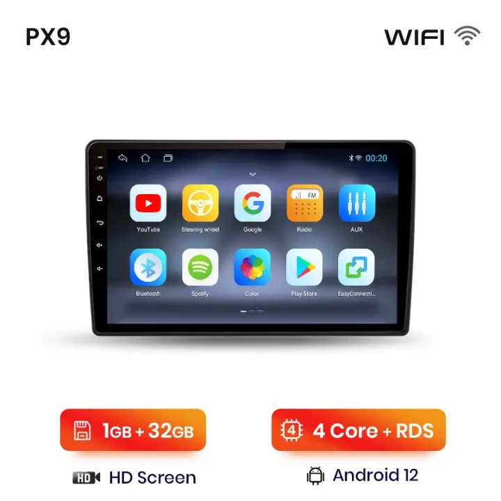 AWESAFE PX9 inalámbrico CarPlay Android Auto Radio para Skoda Fabia 2 2007 2008 2009 2010 2011 2012 2013 2014 coche reproductor multimedia GPS 2 din autoradio volante controles RDS Bluetooth - 1