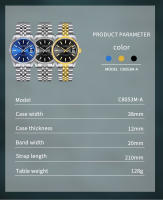 Reloj Mecánico Para Hombre CADISEN Marca De Lujo Acero Inoxidable Resistente Al Agua Estilo De Negocios Dial Luminoso Calendario Completo Cristal De Zafiro - details 2