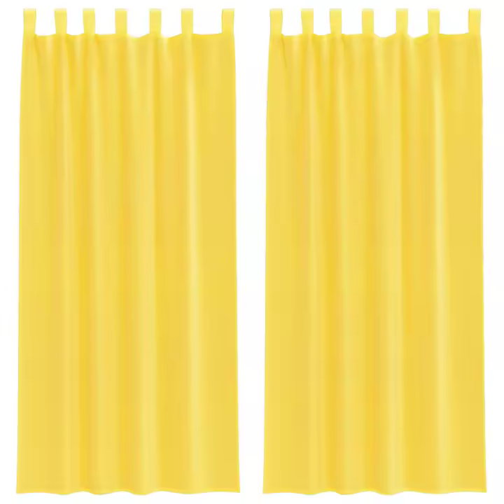 vidaXL Cortinas de gasa con bolsillos para varillas 2 uds. amarillo - 1