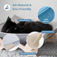 Cama Colgante Para Gatos Con Marco De Madera Cama Elevada Para Perros Pequeños Y Gatos Domésticos Interior Soporte Estable Para Dormir Muebles - details 3