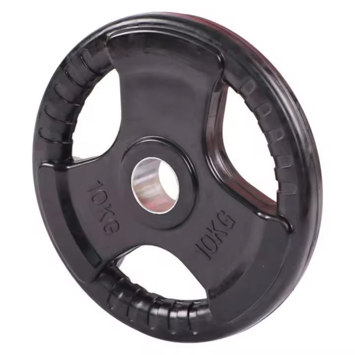 OZIO FITNESS Disco de Pesas 10 kg Olímpico 50 mm Goma Premium 3 Agarres - 1