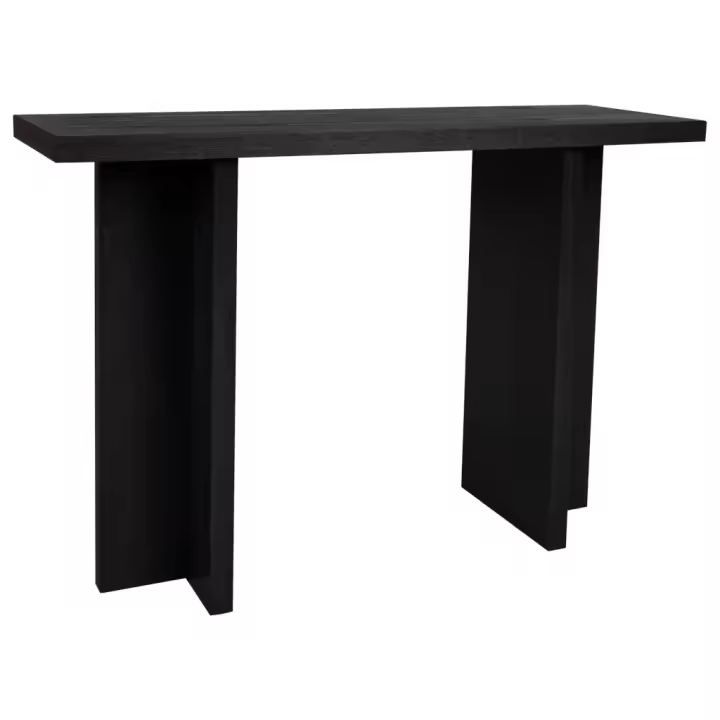 Recibidor de madera negro 120x40x81 - 1