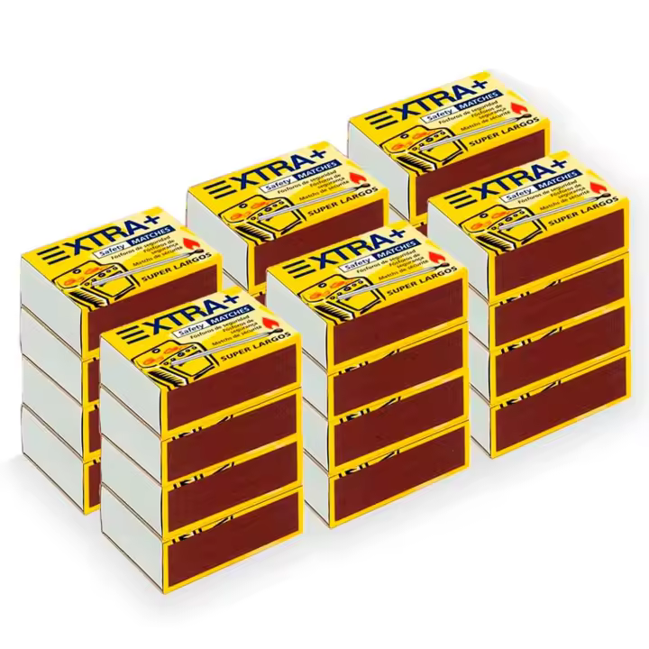 Tradineur - 6 packs de 480 cerillas, fósforos de seguridad super largos para cocinas, barbacoas, chimeneas, estufas (5,5 cm) - 1
