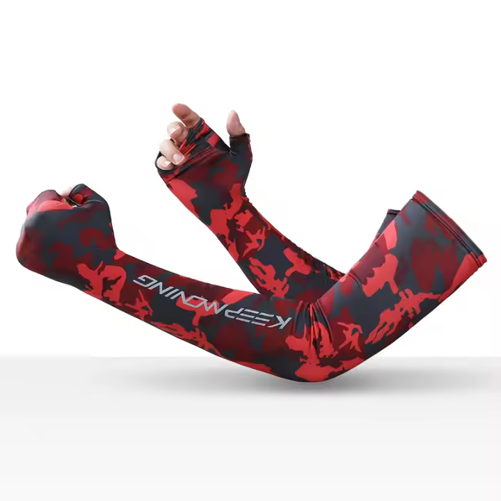 Mangas De Seda De Hielo Con Estampado De Camuflaje Para Hombres Y Mujeres Protección Solar Deportes Verano Ciclismo Al Aire Libre - 1