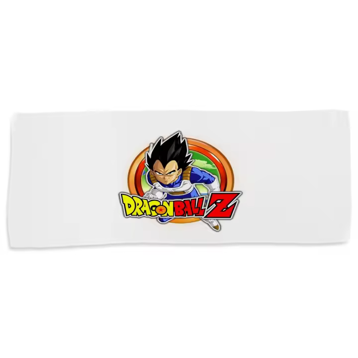 MERCHANDMANIA TOALLA MEDIANA GIMNASIO ABSORBENTE logo personaje vegeta guerrero z serie peleas suave con bolsita - 1