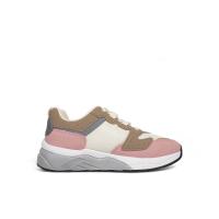 HLuna Zapatillas de colorines Sneakers mujer n-01 combinados de rosa marrón blanco beige y gris - details 3