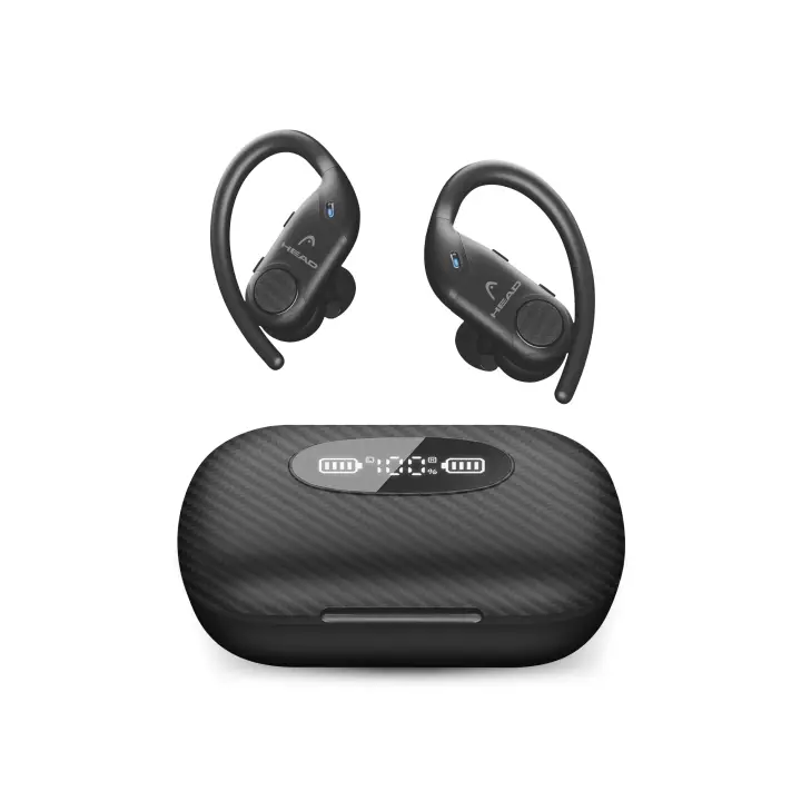 Auriculares inalámbricos HEAD Flex Hooks, Autonomía 8+32 h, Botón control, Llamadas, Asistentes voz, IPX7, Negro - 1