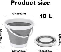 Cubo plegable de silicona, 10 l (2,6 galones), cubo de limpieza de plástico portátil y plegable, cubo para uso doméstico y exterior - details 0